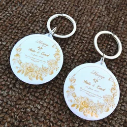 Wedding Favors For Guests Baby Shower Souvenirs Baptism Party Decor Personalized Name Date Keychain Gifts Key Ring Mirror Custom