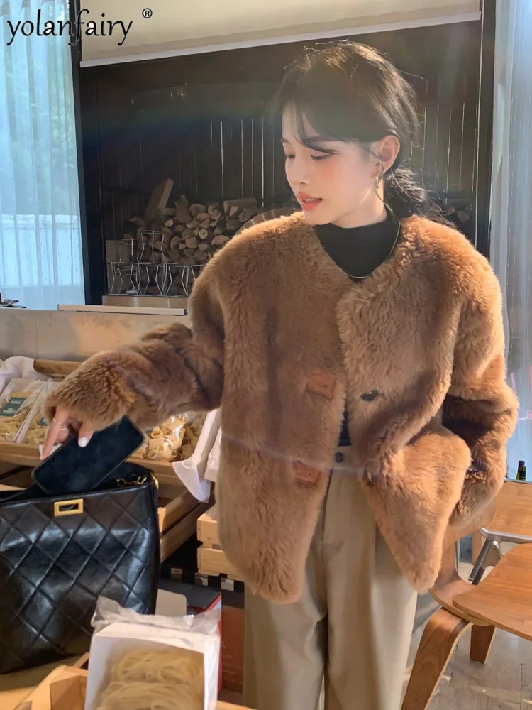 Sheep Shearing Coat Women\'s Real Fur Coats for Women 100% Toka Lamb Wool Fur Jacket 2023 Winter New in Outwears Female Clothing