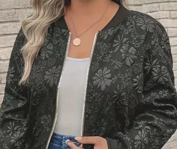 Kép 5: Plus méret Baseball Egyetem zip-up kabát
