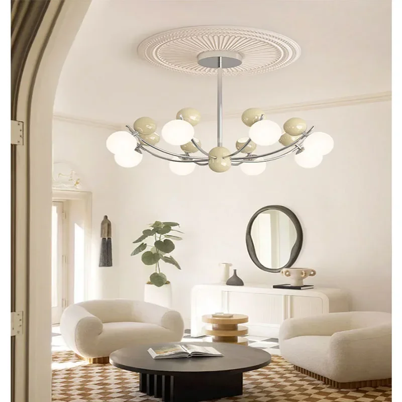 Creative Milk white Glass Chandelier Lights For Living Room Bedroom E27 Lamps Petals Fixtures Lustres Indoor Lighting Luminaria