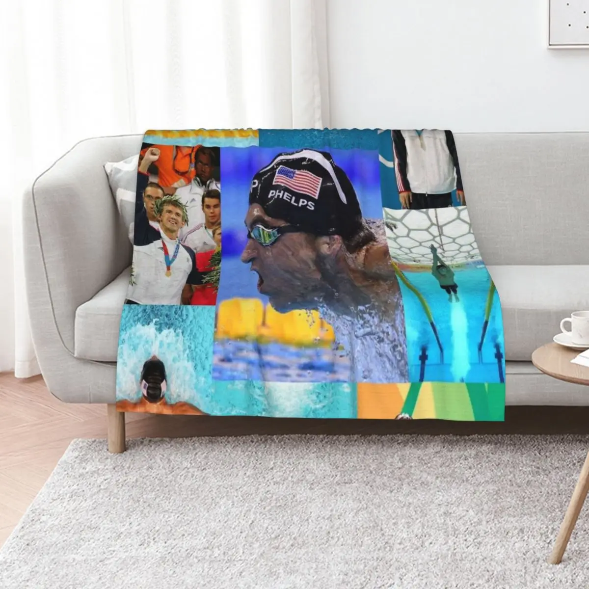 

Michael Phelps Throw Blanket Furry Custom Bed Quilt Blankets