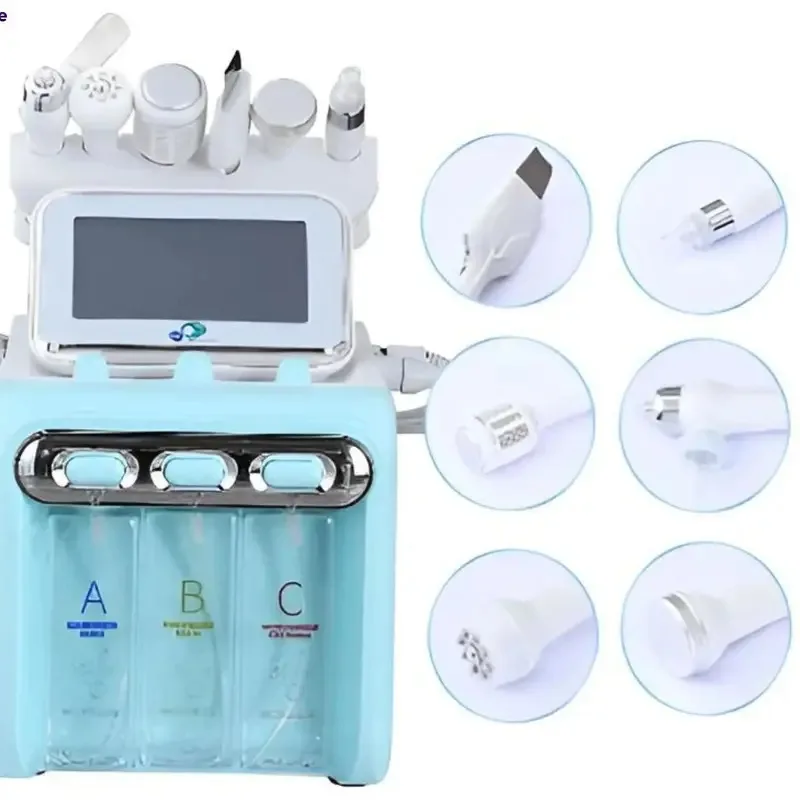 

6 in 1 Hydro Facial Machine Professional Deep Cleansing Oxygen RF Ultrasonic Skin Lifting Beauty Device for Salon Home Winter Ca