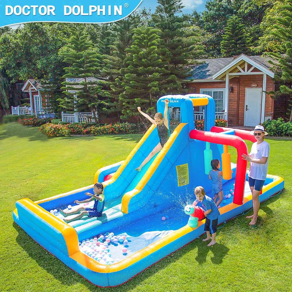 Doctor Dolphin New Ball Pool Games Outdoor Fun Sport Backyard Children Toys Bouncy House Jumping Castle Inflatable Water Slide