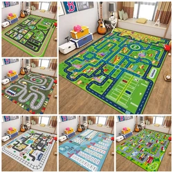 Children's Traffic Educational Road Carpet for Living Room Decorations Children's Play Anti-slip Crawl Mat Game Room Area Rugs