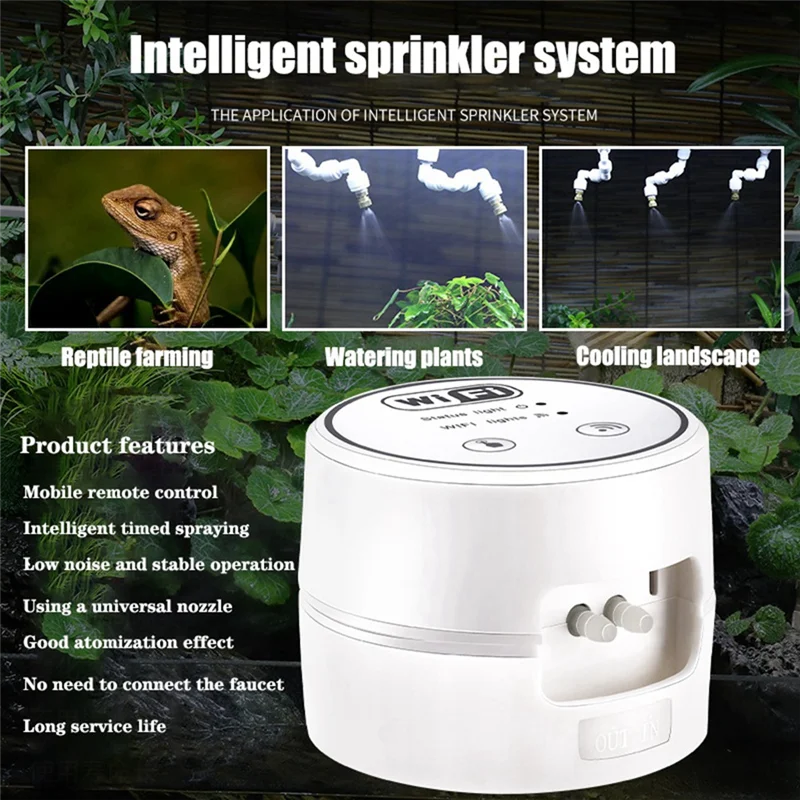 

J1UL1N Automatic Mist Rainforest Timing Sprays System Kit Wifi APP Control Intelligent Reptile Timing Sprays System Irrigation
