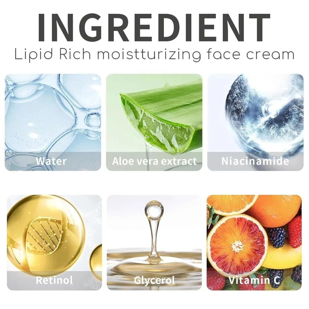 Crema antirughe da 50 ml Crema viso idratante al retinolo antietà che riduce le linee sottili Cura della pelle secca