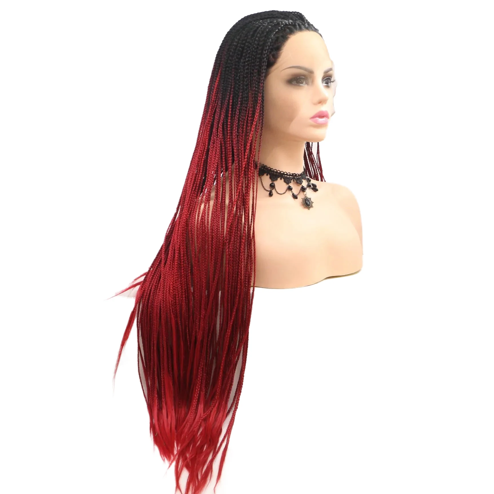 Brown Silky Straight Long Lace Front High Heat Resistant Fiber Synthetic Hair Wigs for women