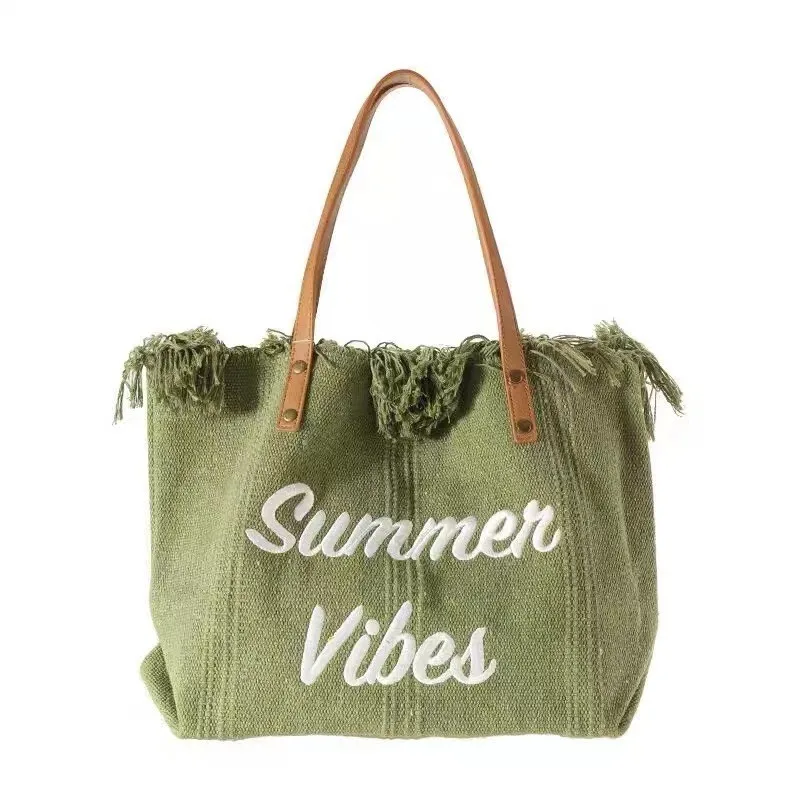 

Canvas Women Handbags Large Tote Beach Bag Shopping Bags Underarm Shoulder Bag for Female Casual Canvas Beach Bags