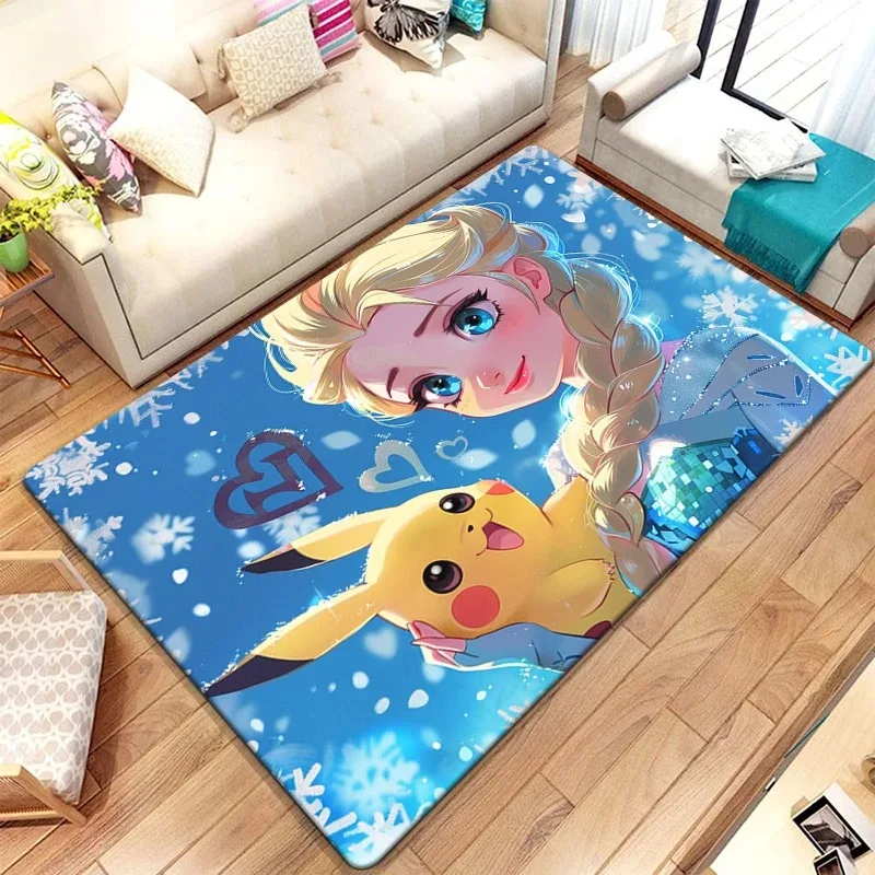 Dywan z nadrukiem kreskówkowym Frozen Princess Elsa. Wycieraczka do salonu, sypialni, sofa, łazienka, dywanik do wystroju domu.