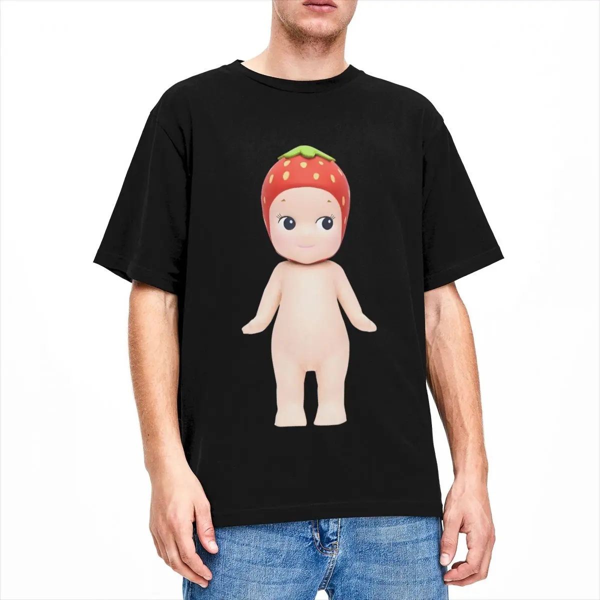 Strawberry Sonny Angel T-Shirt Beach sonny angel Streetwear T-Shirts Cotton Leisure Tshirt For Men's Short-Sleeved Casual Tees