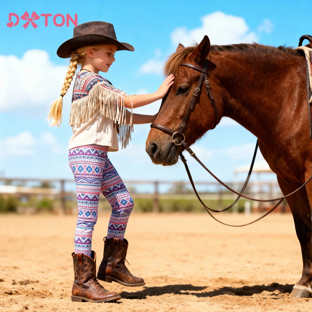 DXTON Girls Long Pants Mermaid Striped Children Trousers Soft Plaid Leggings Bottoms Kids Casual Pencil Pants Outerwear Clothing