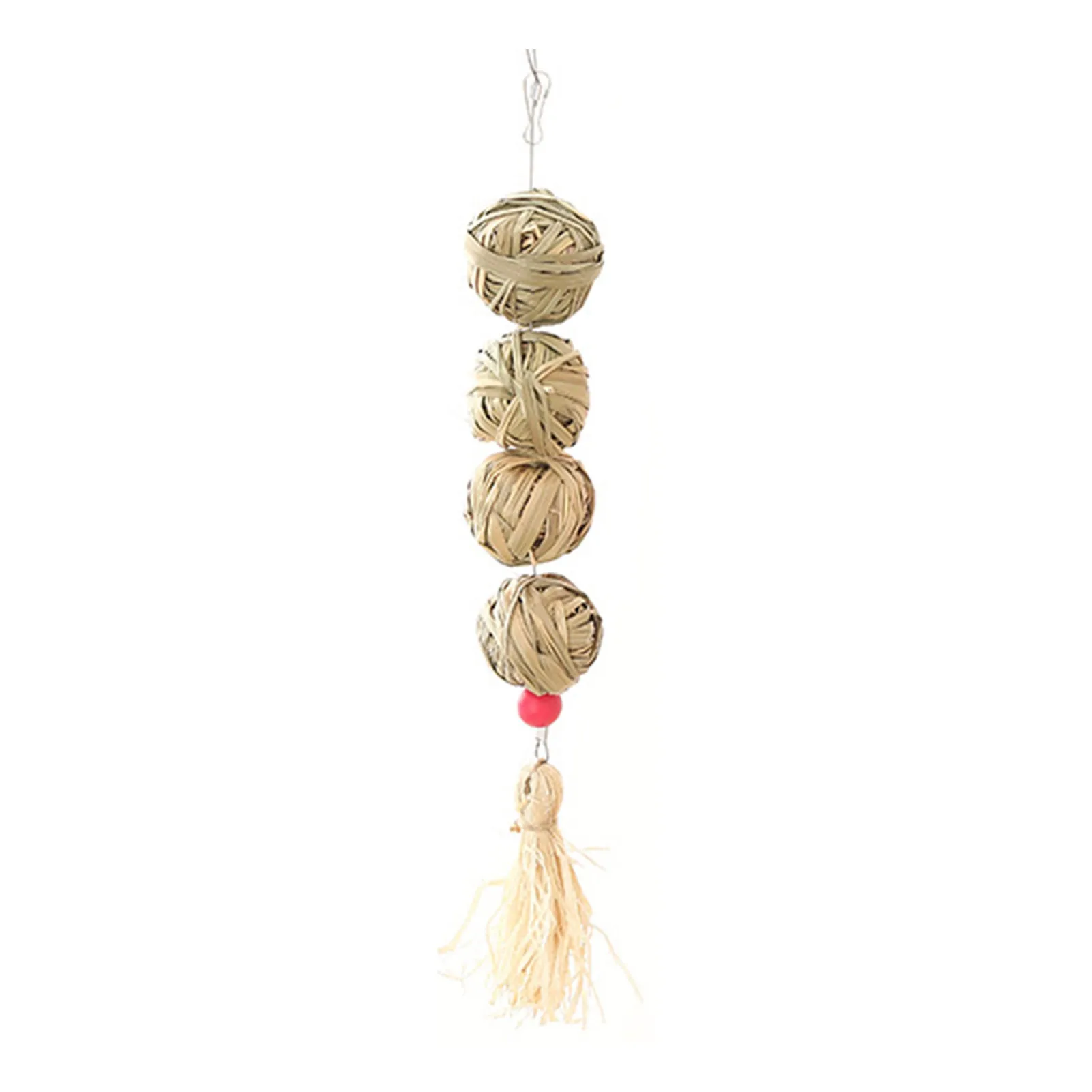 4pcs Rattan Chew Balls Natural Bird Hanging Toy for Parrots Cockatiel Conure Budgies Cage Accessories Durable Safe Play view 5