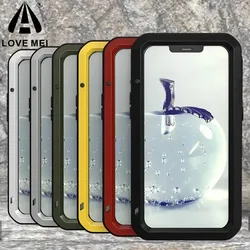 Love Mei telefoonhoesje voor iPhone 16 Pro Max, 11 Pro, 12, 13, 14 Plus, 15. Militaire kwaliteit metalen beschermhoes van siliconen, schokbestendig.