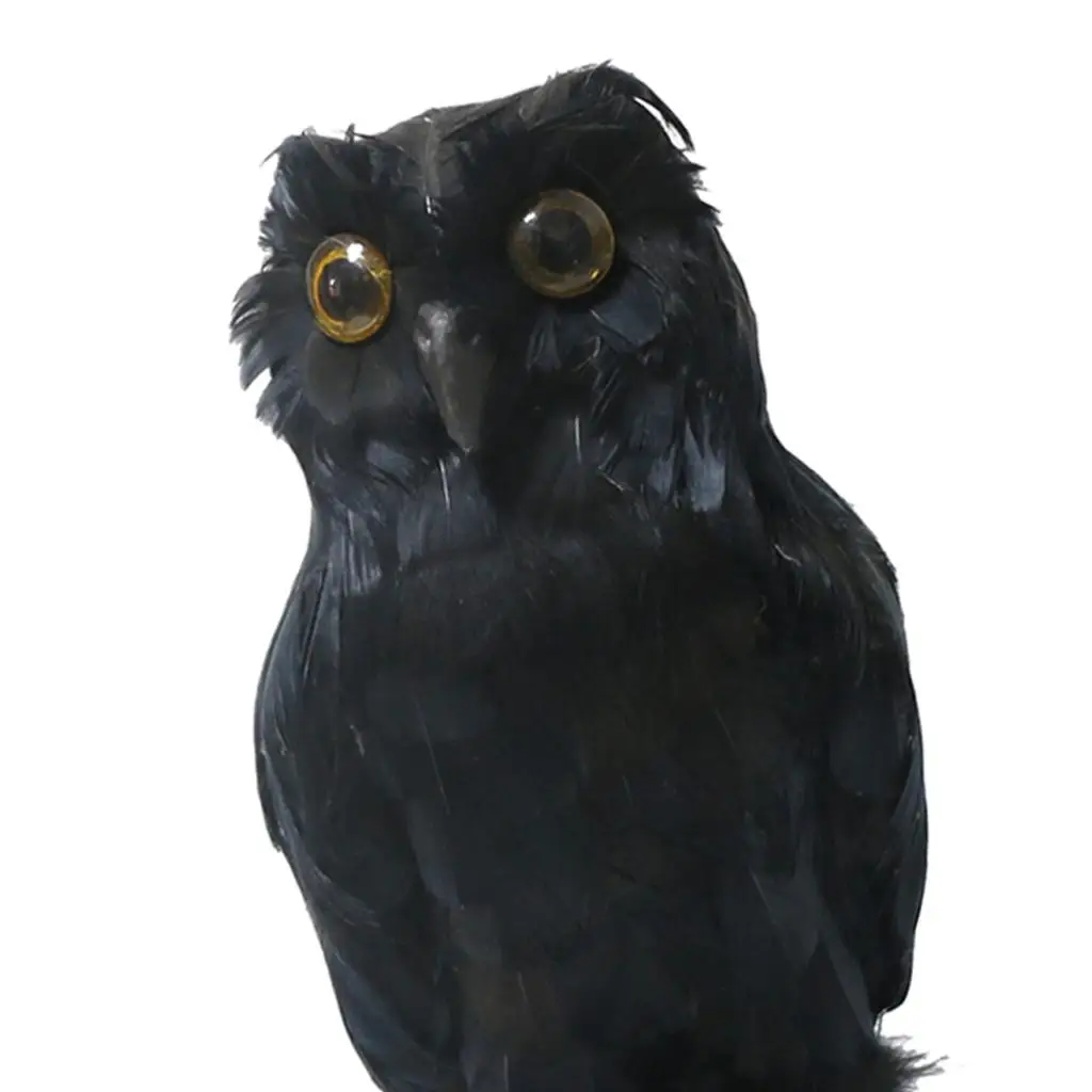 Artificial Halcyon Figurine Lifelike Owl Figurine Decorative Bird Garden Ornaments Statue for Fairy Garden Accessories