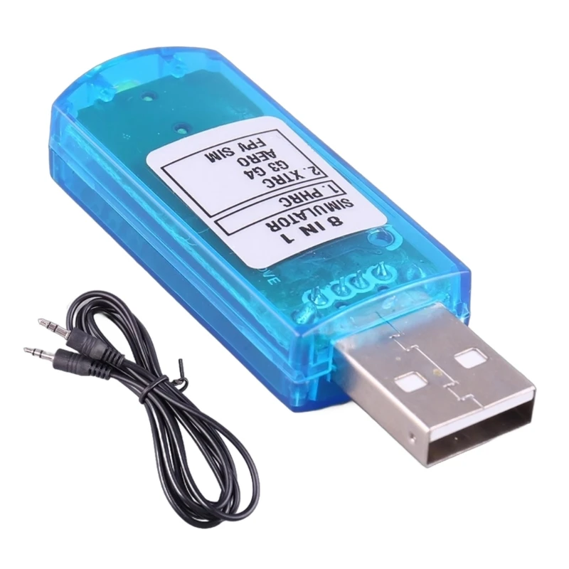 8 في 1 أجهزة محاكاة الطيران USB FPVs وحدات تحكم طائرات الهليكوبتر مع كابل للتعلم وممارسة مهارات الطيران