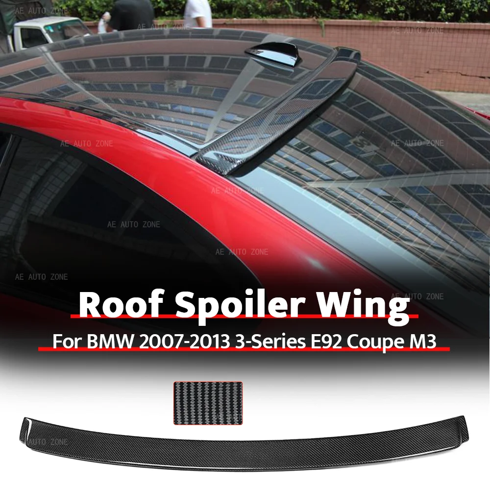 

Glossy Carbon Fiber Look Roof Spoiler Wing For BMW 2007-2013 3-Series E92 Coupe M3 Rear Door Spoiler Window Visor