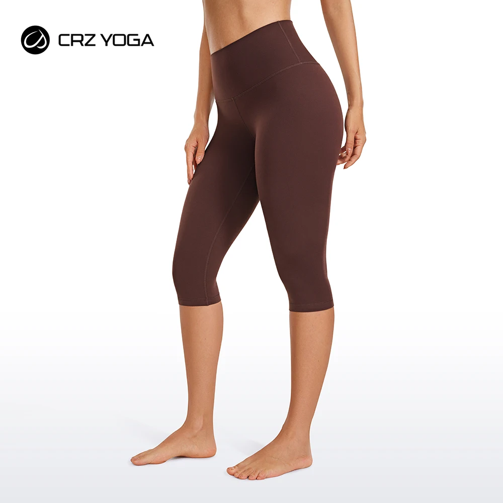 CRZ YOGA Butterluxe Capri Leggings for Women Knee Length High Waisted Capri Pants Summer Workout Short Leggings Buttery Soft