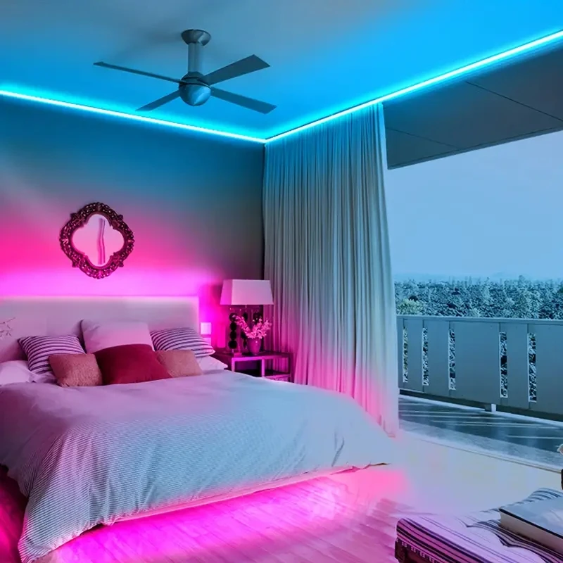 LED Light For Bedroom,With APP Control And 44key Remote Control,Can Be Timed And Changes Color Sync With APP.Length Can Be Cut