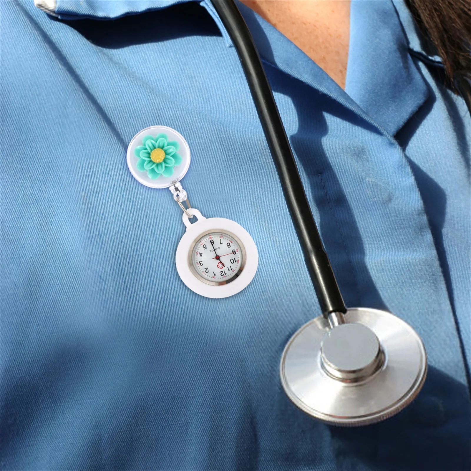 

3Pcs Silicone Nurse Watches Large Accurate Quartz Time Super Lightweight Safety Clip Design for Women Daily Work