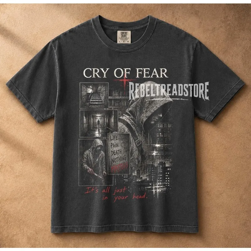 Men's T-shirt Comfort Colors Tears of Fear T-shirt Retro Y2K Horror Game T-shirt, Suitable for All Seasons, Unisex T-shirt