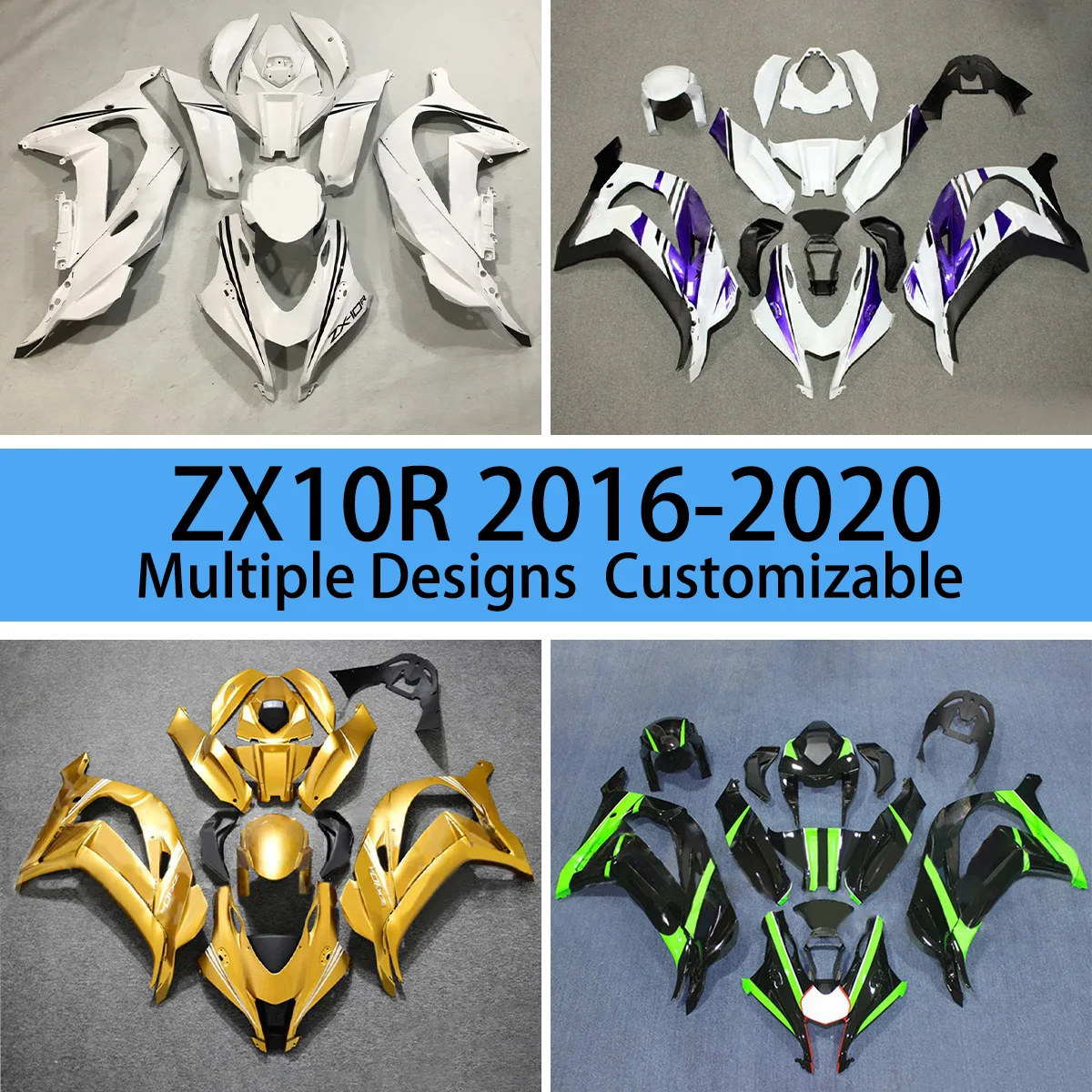 

For KAWASAKI ZX10R 2016 2017 2018 2019 2020 ABS Plastic Fairing Kit ZX 10R 16-20 Motorcycle Cowling Injection Bodywork Fairings