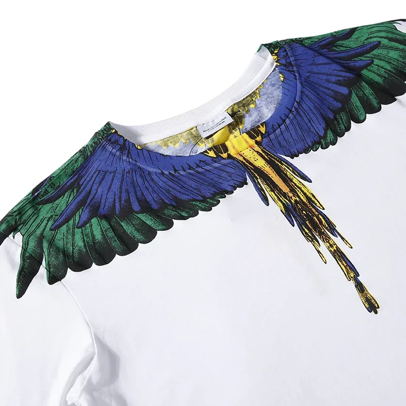 الأصلي الرجال النساء التجفيف السريع تي شيرت MARCELO BURLON MB العلامة التجارية أجنحة طباعة تي شيرت الرياضة عادية Y2K الشارع قصيرة الأكمام