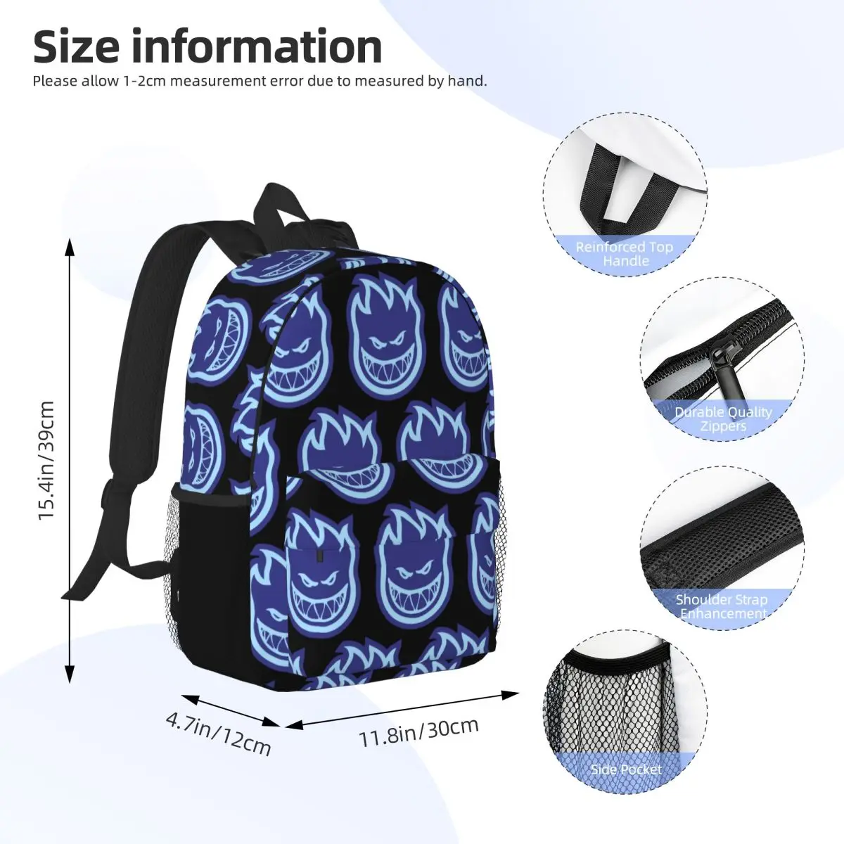 Spitfire Skate Backpack Student Boys Girls BookBag Men Women School Bag Laptop Shoulder Bags