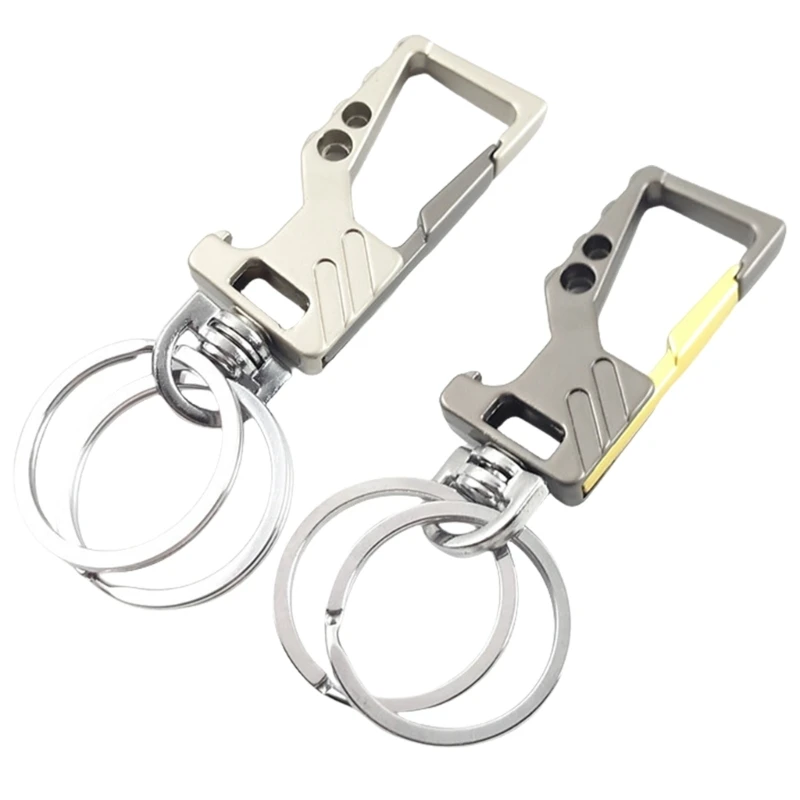 Multifunction Car Key Chains Heavy Duty Metal Keychains Carabiner Clip Bottle Opener Auto Key Holder with 2 Key Rings