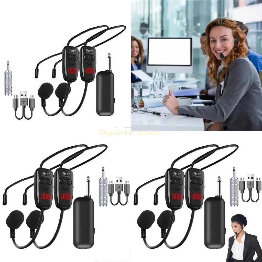 E06D Reliable UHF Wireless Headset Mic System Headset Enhances Communication in Meetings and Gatherings Stable Signals