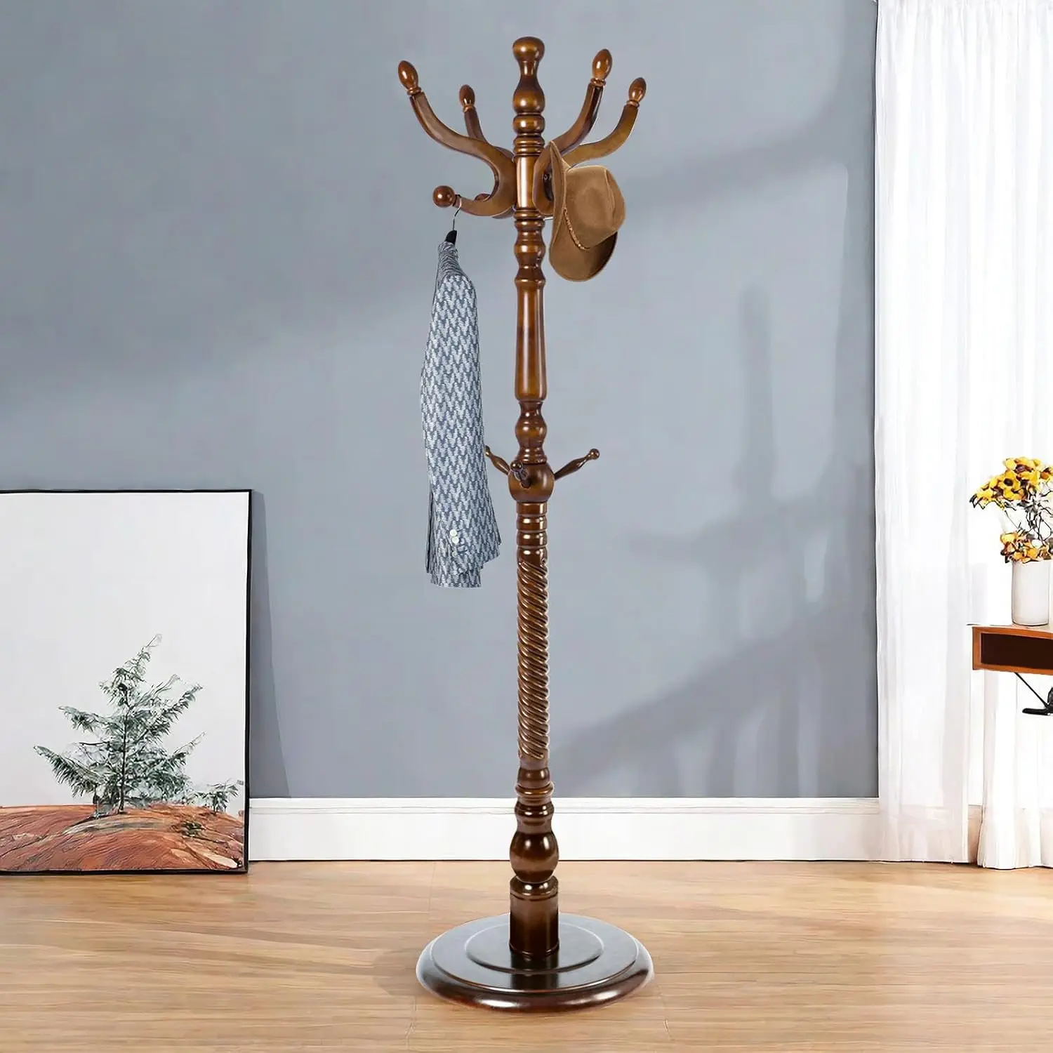Solid Wood Coat Stand Freestanding 70