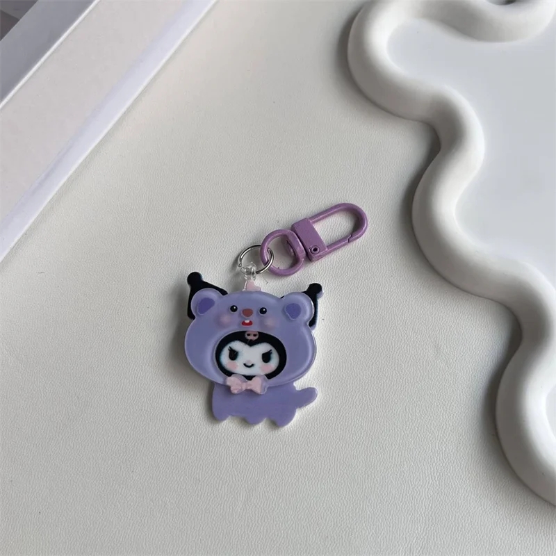 2024 Sanrio Acryl Schlüssel bund Anime Hallo Kitty Kuromi Puppe Schlüssel ring Kawaii Cinna moroll meine Melodie Anhänger Schlüssel anhänger Weihnachts geschenk