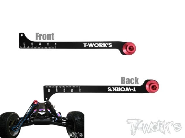 TWORKS CNC 1/8 Buggy Shock Stroke en Rebound Gauge Opschorting lengte meetregel voor 1/8 GT Buggy Tuggy off-road RC tool