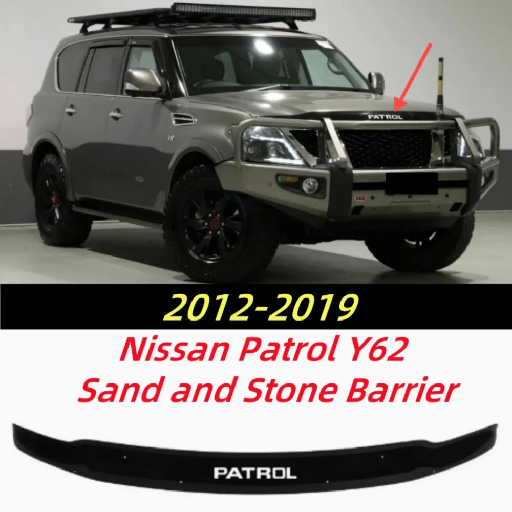 

For Nissan Touareg Y62 2012-2019 car front engine hood sand and stone block black decorative panel