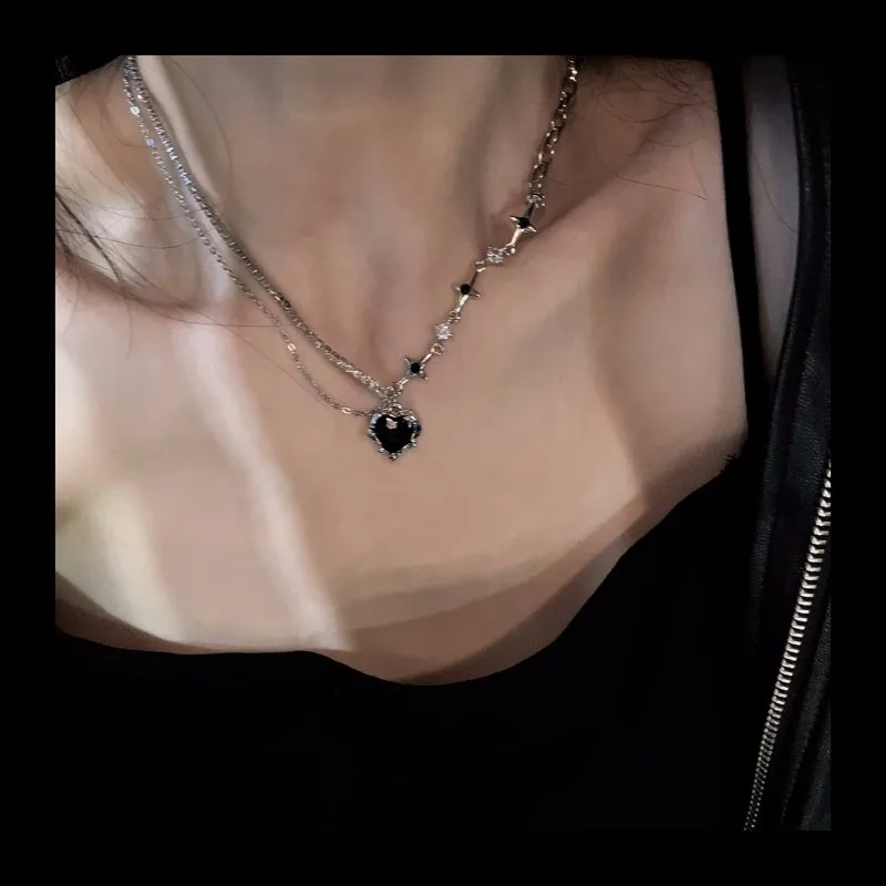 سبايس جيرلز ستاندرد! شخصية متعددة الاستخدامات! قلادة سوداء مزاجه الإجتماعي الترقوة سلسلة المرأة عالية الشعور