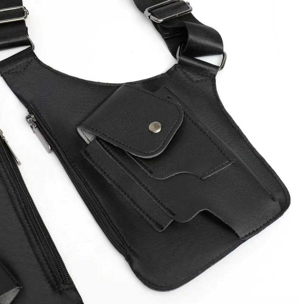 

Anti-Theft Underarm Strap Wallet Pocket Vintage Oxford Cloth Shoulder Harness Bag Portable Hidden Pocket Double Shoulder Pouch