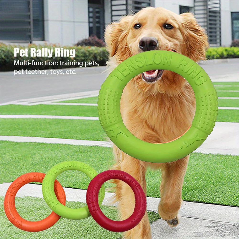 

Dog Ring Toys Indestructible Chewing Flying Floating Training Tools Fetch for Small Medium Large Dogs Throwing Catching Flying