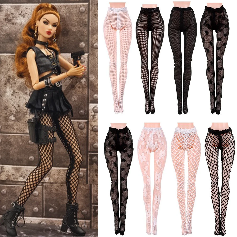 1/6 Fashion Doll Fishnet Tights Doll Silk Stockings 30cm Princess Doll Accessory Elastic Leggings Toy Doll Clothe Bottoms Socks