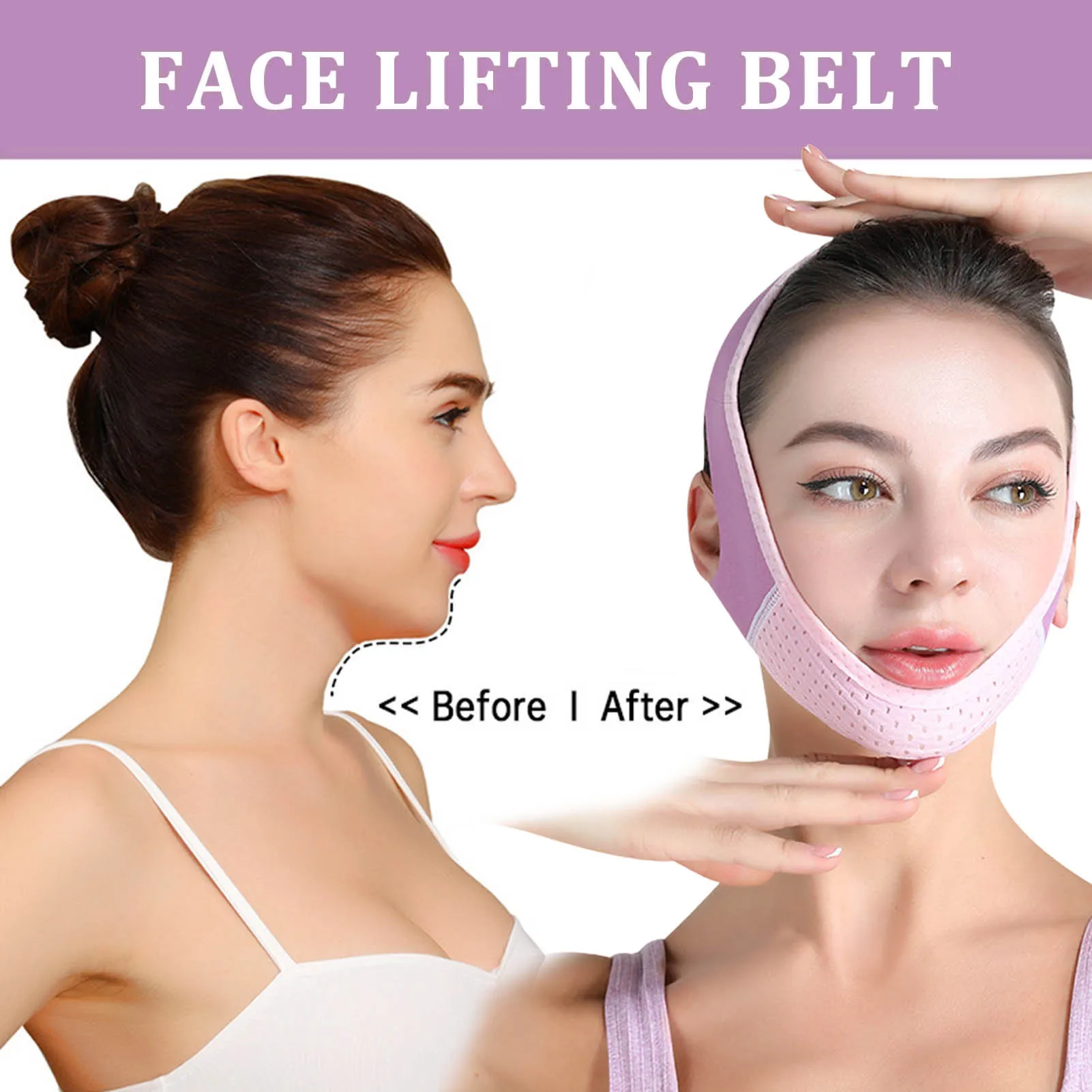 Reusable Face Slimming Bandage V Line Face Shaper Women Chin Cheek Lift Up Belt Facial Massage Strap Face Skin Care Beauty Tools