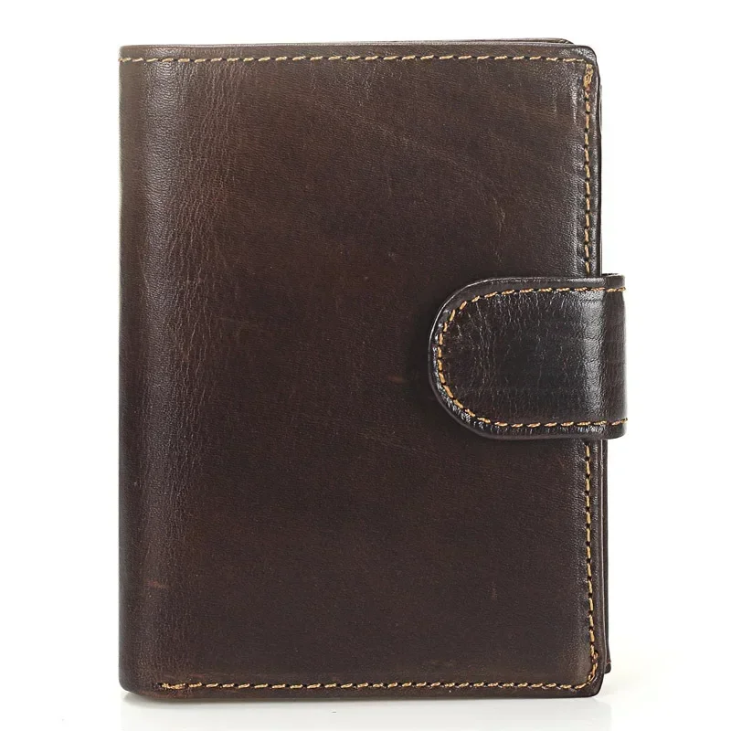 2026 Hot Men Retro Trifold Cowhide Wallet RFID Anti Scan Short Clutch Multi Card Slots Coin Purse Large Capacity Male Purse
