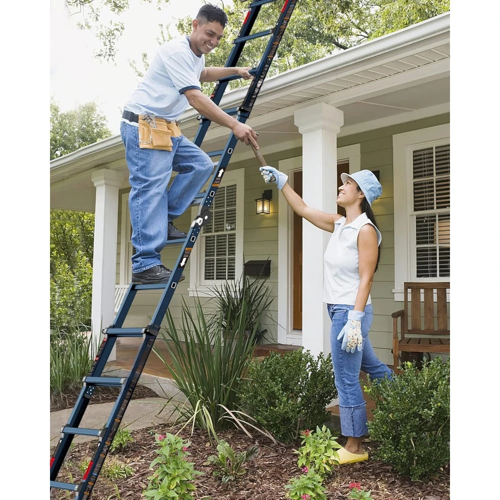 A Frame 5 Step Ladder Extension, 17 Ft  Ladder, Storage Folding Ladder, 330 lbs Security Load Telescoping Aluminum Ladders