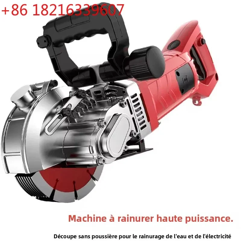TAO 220V Fully Automatic Concrete Wall Chaser Slotting Machine Dust-Free Water Feed Groove Cutter Adjustable Depth for Renovatio