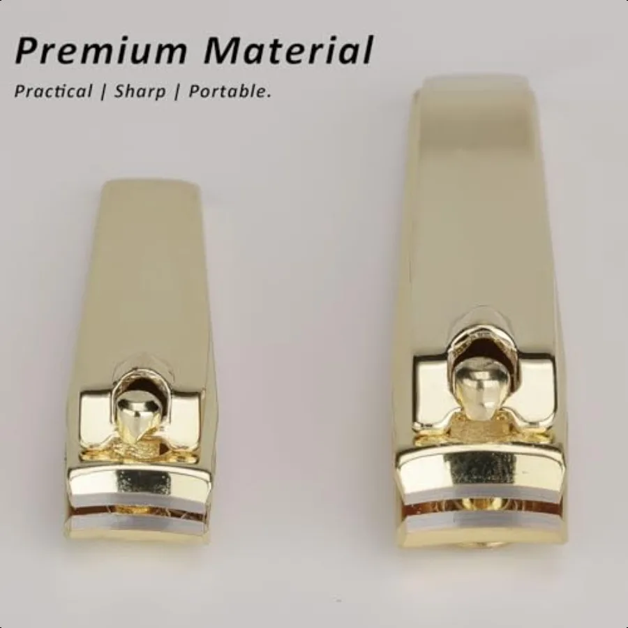 2-delige nagelknipperset roestvrijstalen vingernagelknipper voor volwassenen klein cadeau kerstsok kleinigheidjes goud