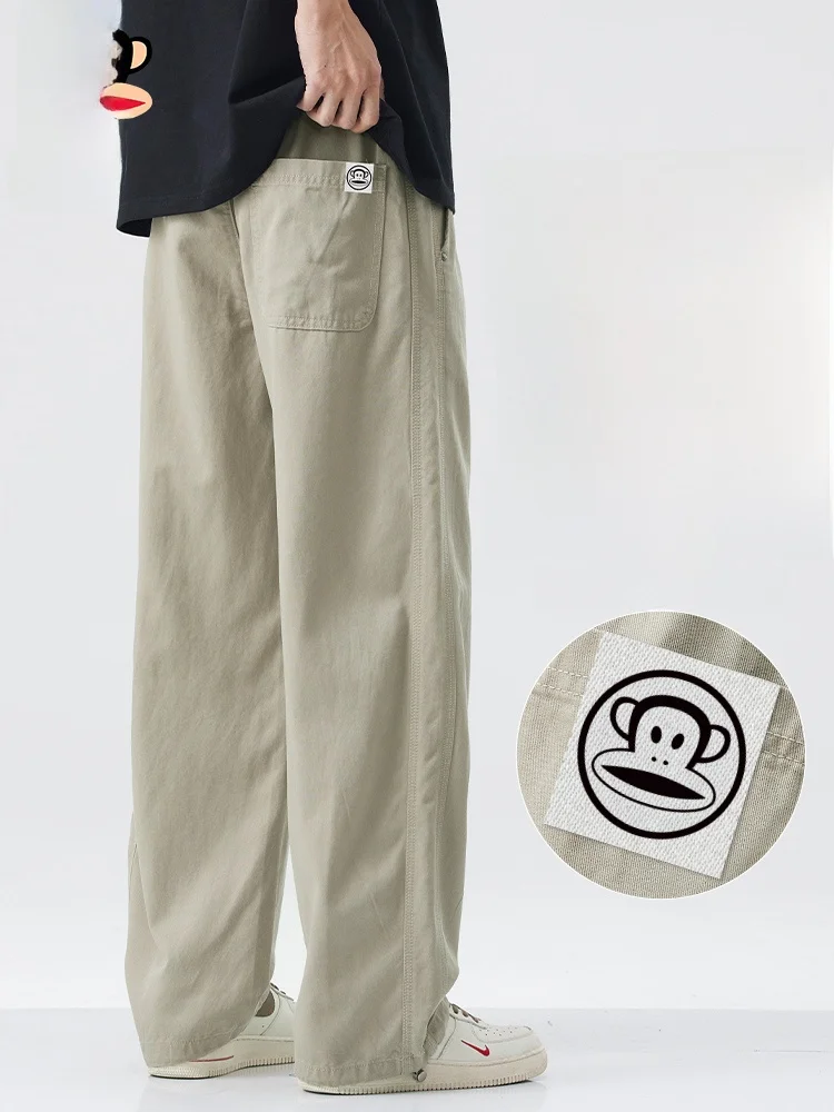 

PaulFrank Spring 2026 Men's Casual Pants Loose Straight Drapey American Sle Long Trousers Comfortable Loose Fit