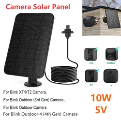 4W 5V Solar Panel 2000mAh Rechargeable Battery Solar Panel Kit with 4m Charging Cable&Rubber Plug for Blink Outdoor 3/4 XT/XT2