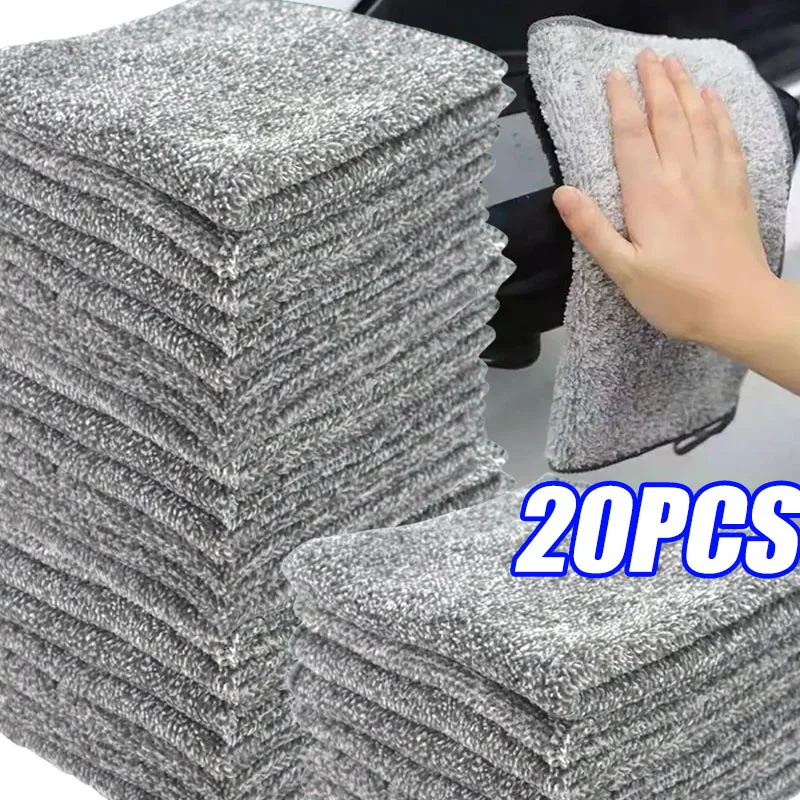 Bamboo Double Sides Car Microfiber Cloths Super Absorbent Washing Drying Cleaning Towels Auto Detailing Towel Rags Clean Tool