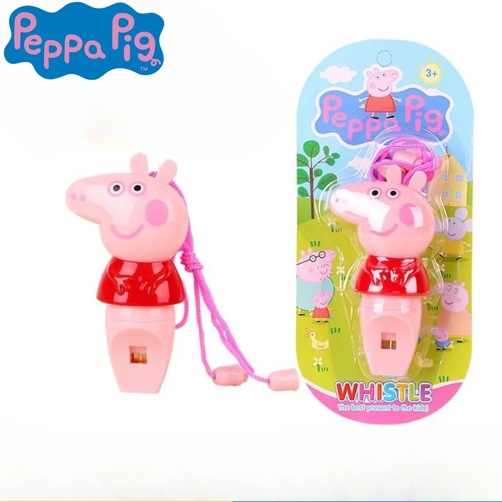 Peppa Pig Cute cartoon Voice children toy whistle anime figure musical instrument pendant kids birthday party horn holiday Gifts