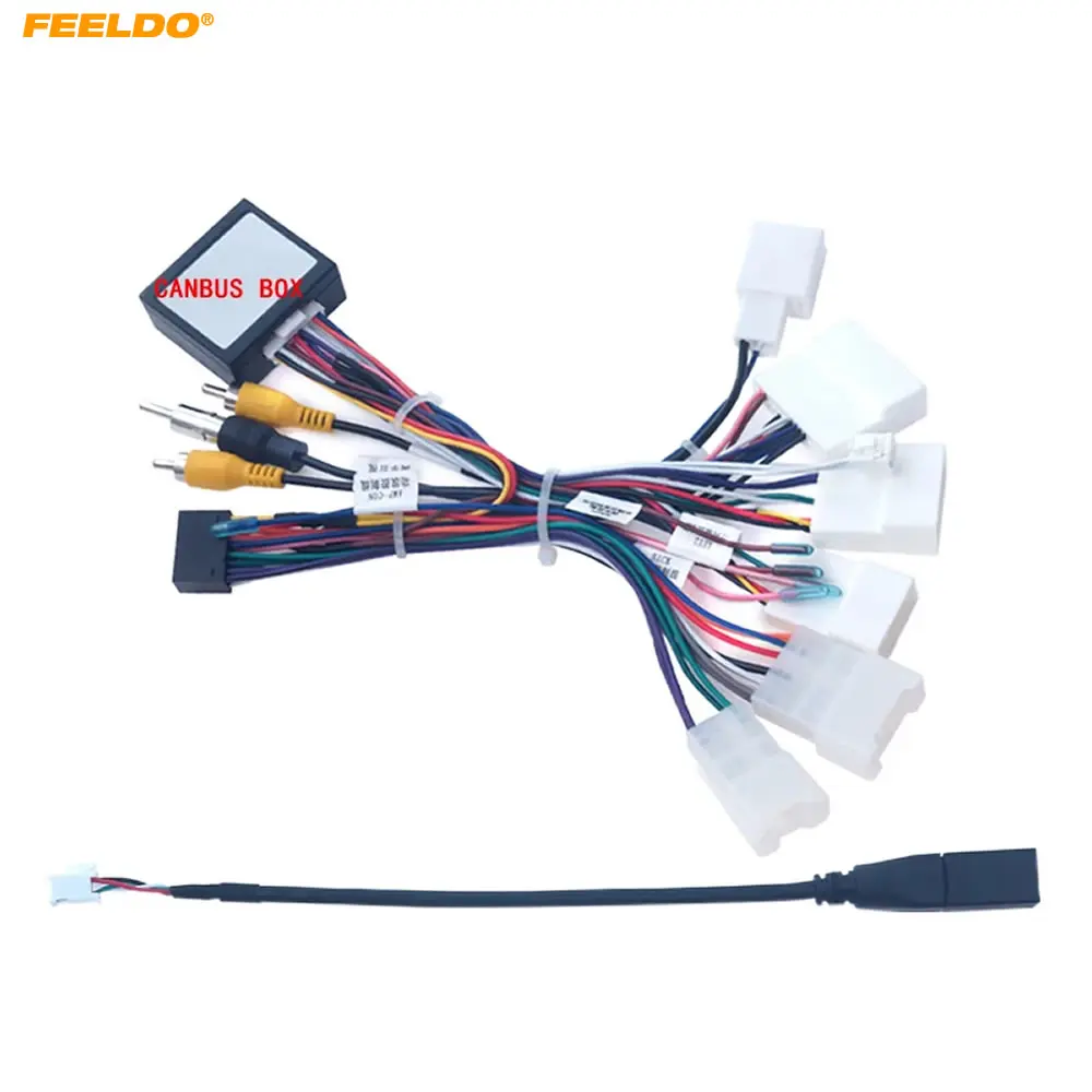 

FEELDO Car 16pin Audio Wiring Harness Canbus Box For Toyota Camry RAV4 Highlander Wildlander Stereo Installation Wire #HQ1885