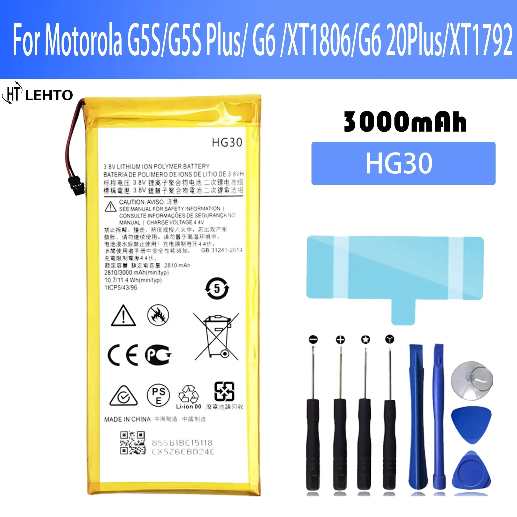 100% New  HG30 Battery For  Motorola Moto G6 XT1925-6 Phone Batteries