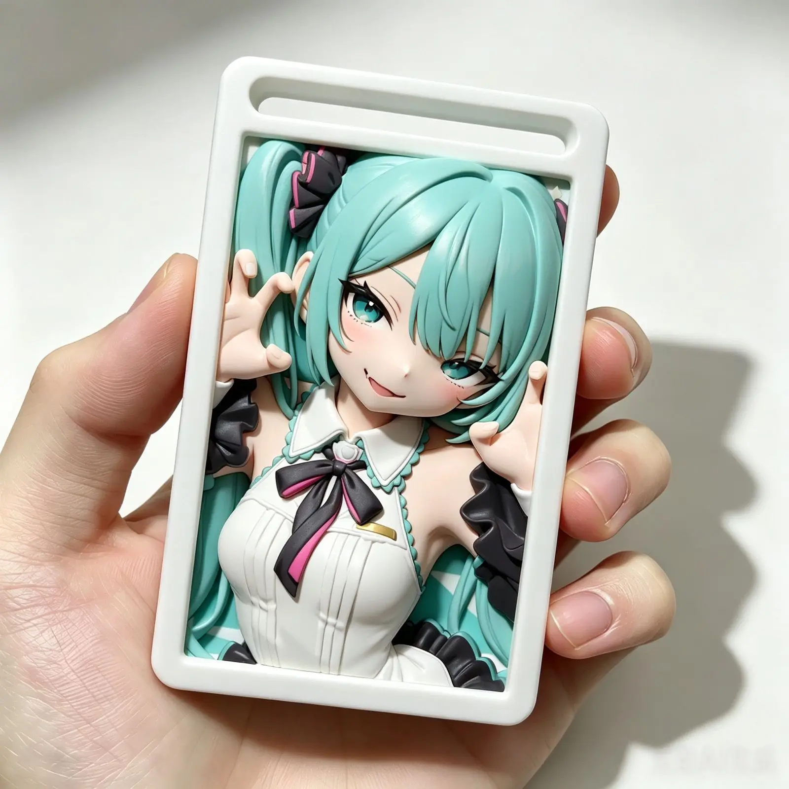 Hatsune Miku 3D-Relief-Kartenhalter Anime-Figur Stereoskopisch Geprägte Buskartenhülle Studenten-Campusausweis Wasserkartenetui