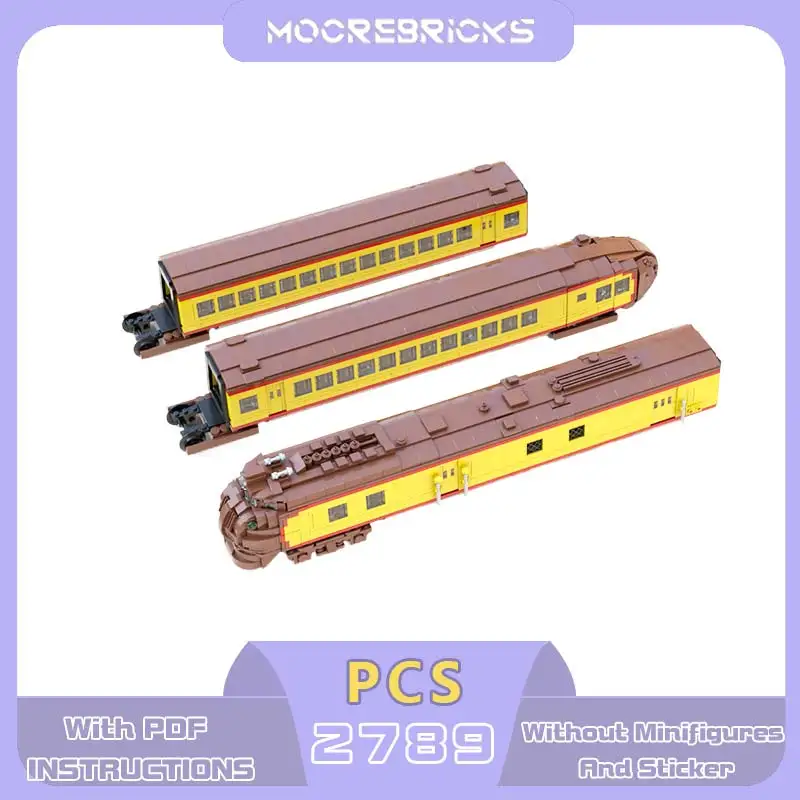 MOC RC Motorized Classic American M10000 Streamliner Train Building Blocks 1:48 Scale Remote Control Railway Bricks Model Toys